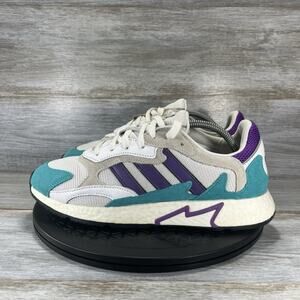 Adidas Men’s Originals Tresc Run Boost White Purple Aqua Blue EH1352 Size 9.5